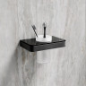 Стакан для зубных щеток LEMARK GLASS LINE с держателем чёрный/ стекло 9732036